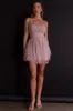 Fayette Strapless Mesh Mini Dress Blush sold by Selfie Leslie