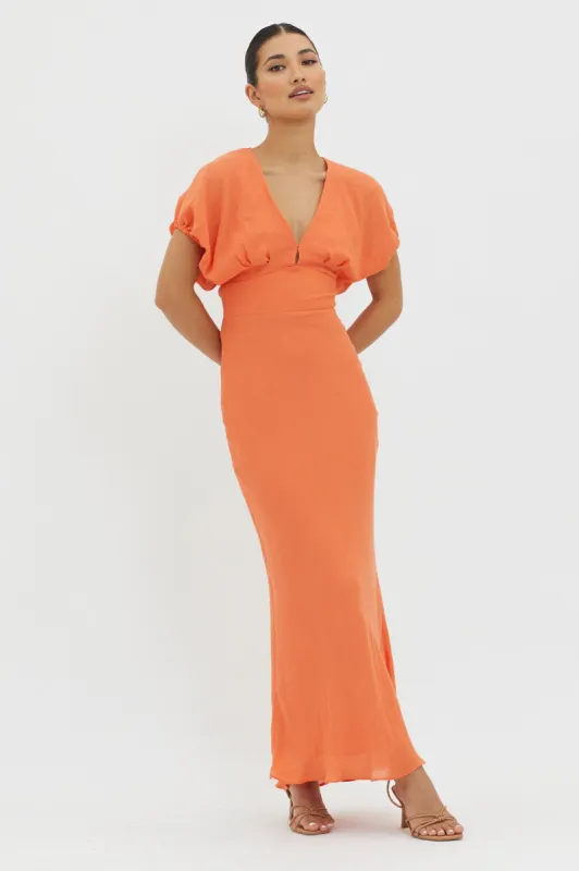 Dare To Live V-Neck Maxi Dress Orange sold by Selfie Leslie