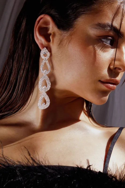 Royale Diamante Pear Drop Earrings Silver sold by Selfie Leslie