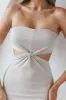 Paradiso Strapless Cut-Out Waist Midi Dress Sand sold by Selfie Leslie