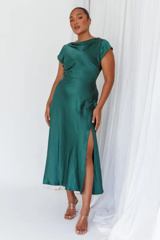 Lucinda Twist Back Midi Dress Jade sold by Selfie Leslie