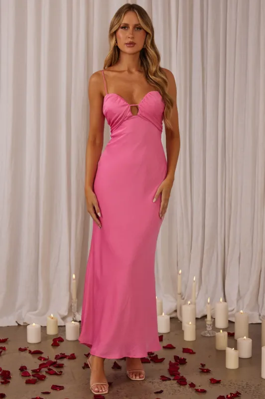 In A Daze Gathered Bust Maxi Dress Hot Pink sold by Selfie Leslie
