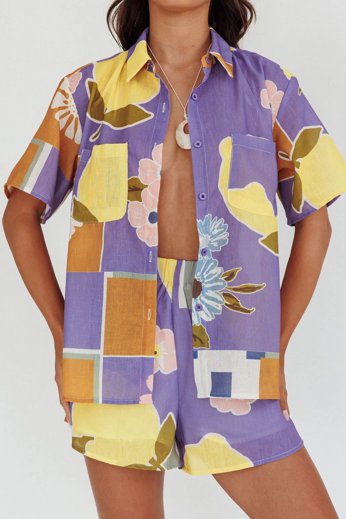 Swing Of Things Pocket Shirt Citrus Lilac sold by Selfie Leslie product image thumbnail 4