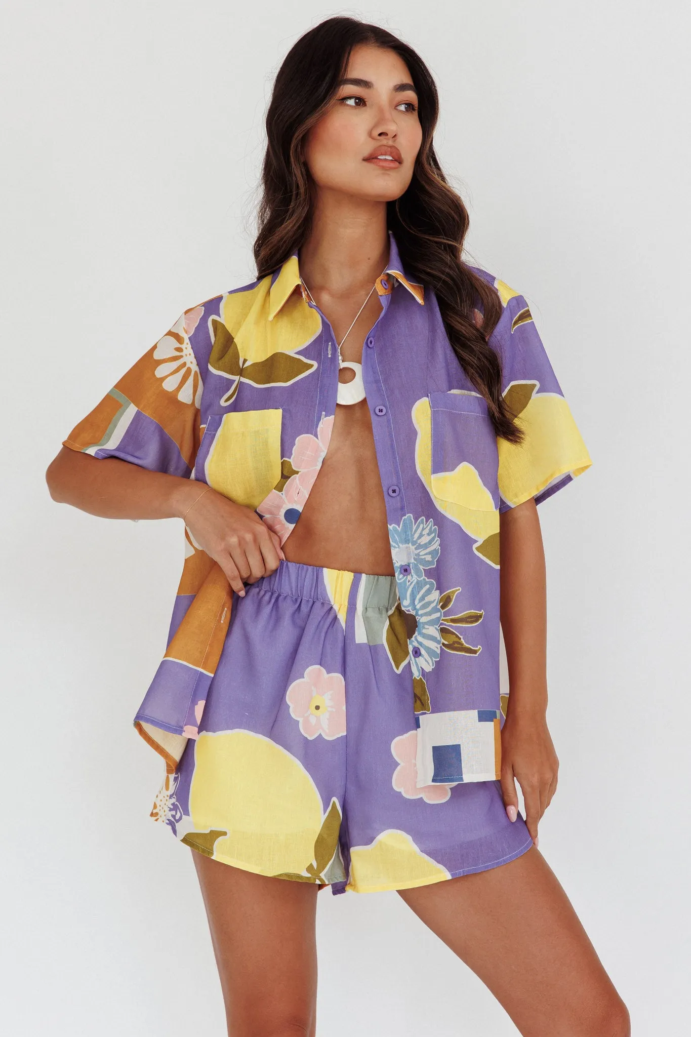 Swing Of Things Pocket Shirt Citrus Lilac sold by Selfie Leslie product image thumbnail 5
