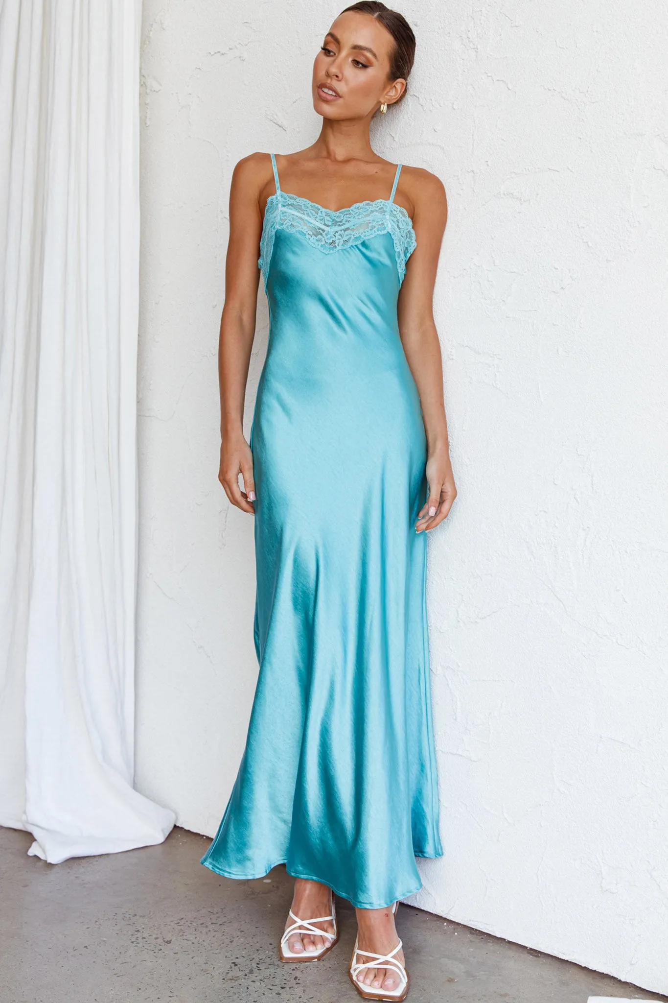 East Coast Lace Bust Midi Dress Aqua Blue sold by Selfie Leslie