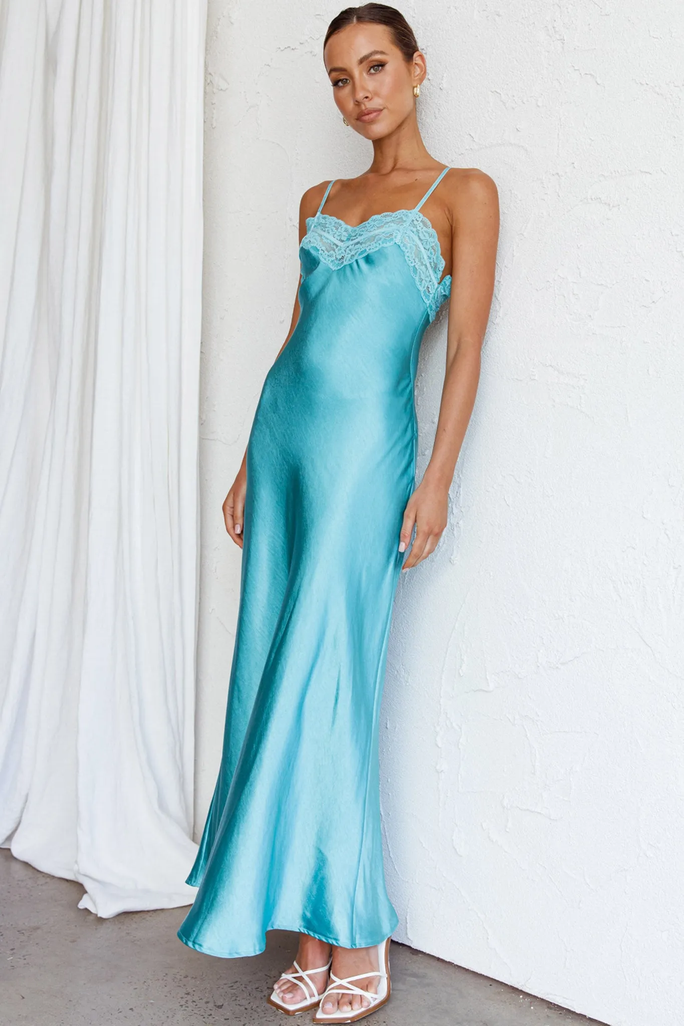 East Coast Lace Bust Midi Dress Aqua Blue sold by Selfie Leslie product image thumbnail 3