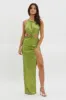 Astral Halterneck Sequin Dress Lime sold by Selfie Leslie