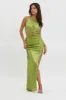 Astral Halterneck Sequin Dress Lime sold by Selfie Leslie
