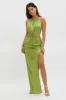 Astral Halterneck Sequin Dress Lime sold by Selfie Leslie