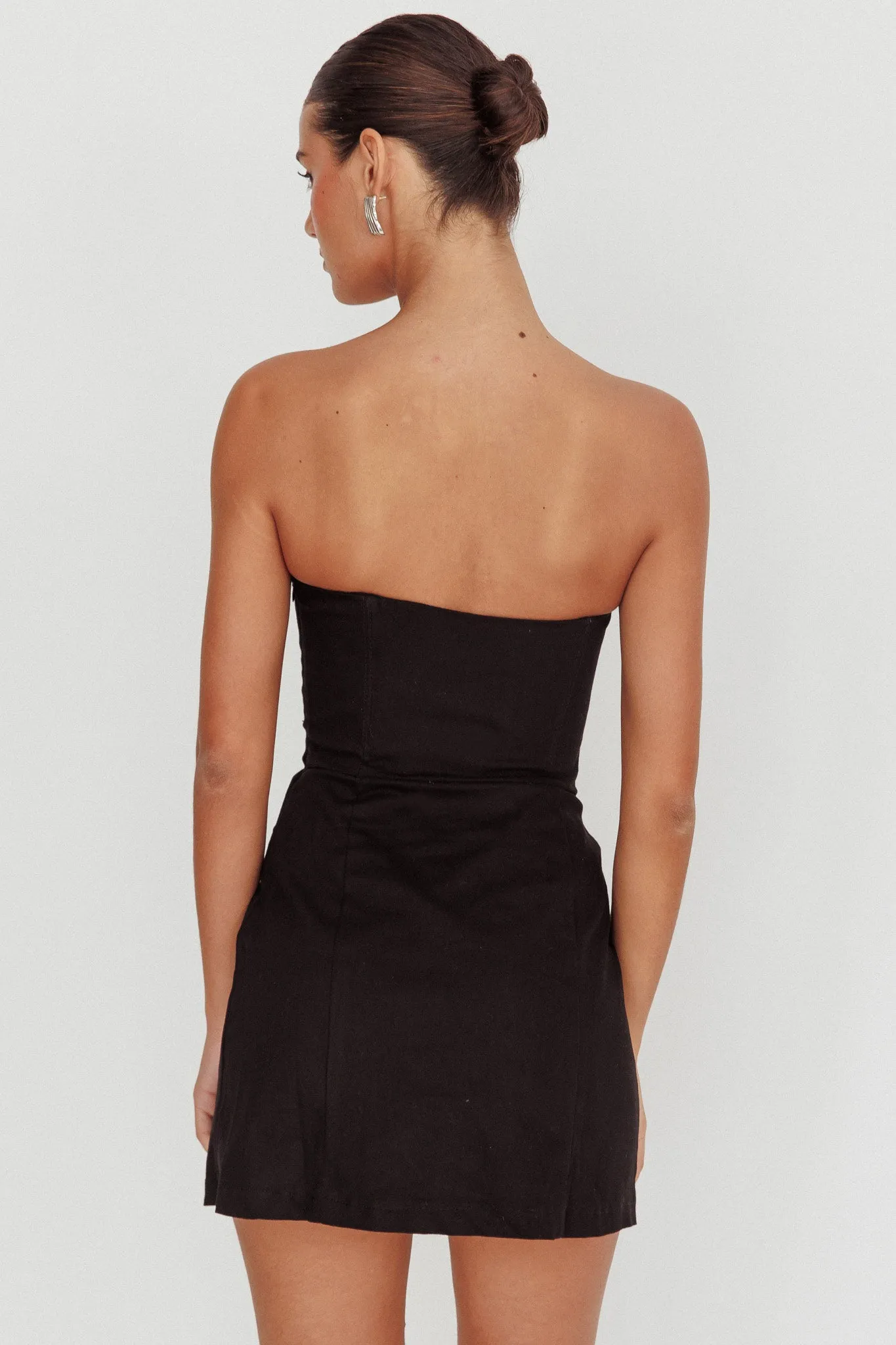 Luann Scoop Neckline Strapless Mini Dress Black sold by Selfie Leslie product image thumbnail 2