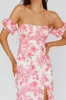 Olivier Off-Shoulder Midi Dress Floral Pink sold by Selfie Leslie