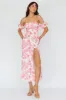 Olivier Off-Shoulder Midi Dress Floral Pink sold by Selfie Leslie