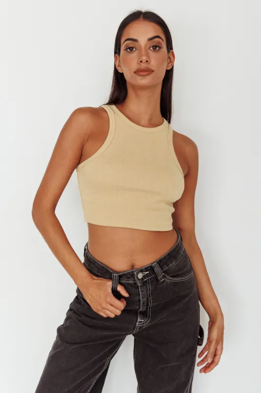 Bryn Racerback Crop Top Sand sold by Selfie Leslie