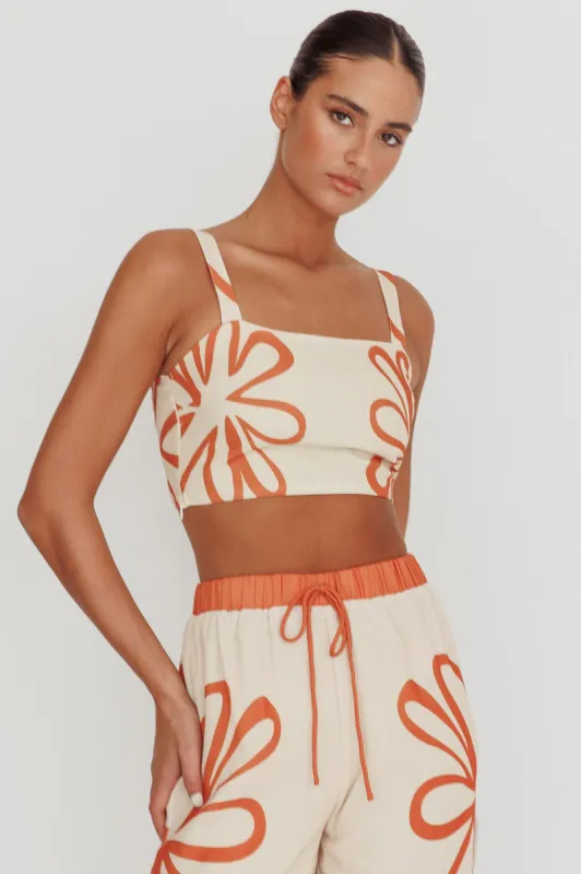 Briar Square Neck Cropped Top Rust Beige sold by Selfie Leslie