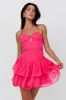 Tuscan Summer Flounce Mini Dress Hot Pink sold by Selfie Leslie