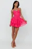 Tuscan Summer Flounce Mini Dress Hot Pink sold by Selfie Leslie