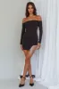 Call On Me Diamante Off-Shoulder Mini Dress Black sold by Selfie Leslie