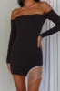 Call On Me Diamante Off-Shoulder Mini Dress Black sold by Selfie Leslie