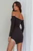 Call On Me Diamante Off-Shoulder Mini Dress Black sold by Selfie Leslie
