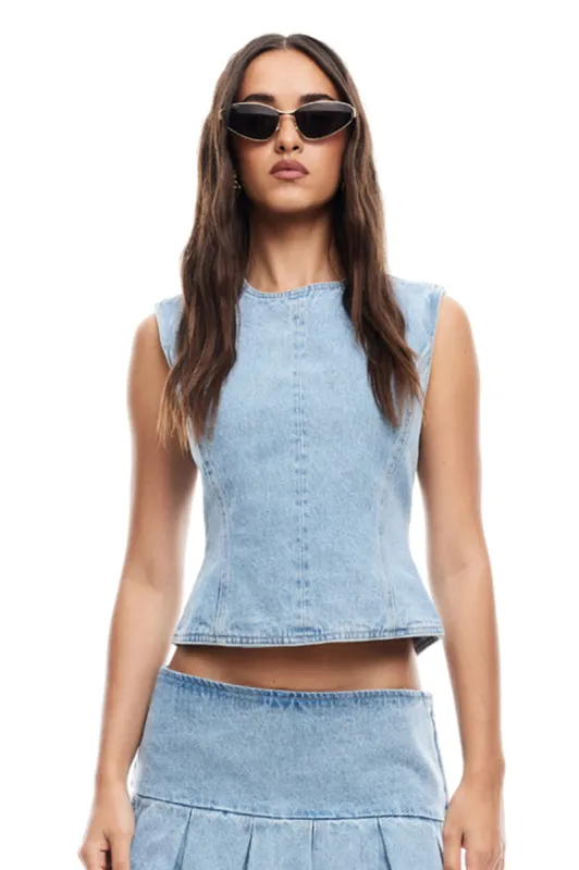 LIONESS Countryside Top Denim sold by Selfie Leslie