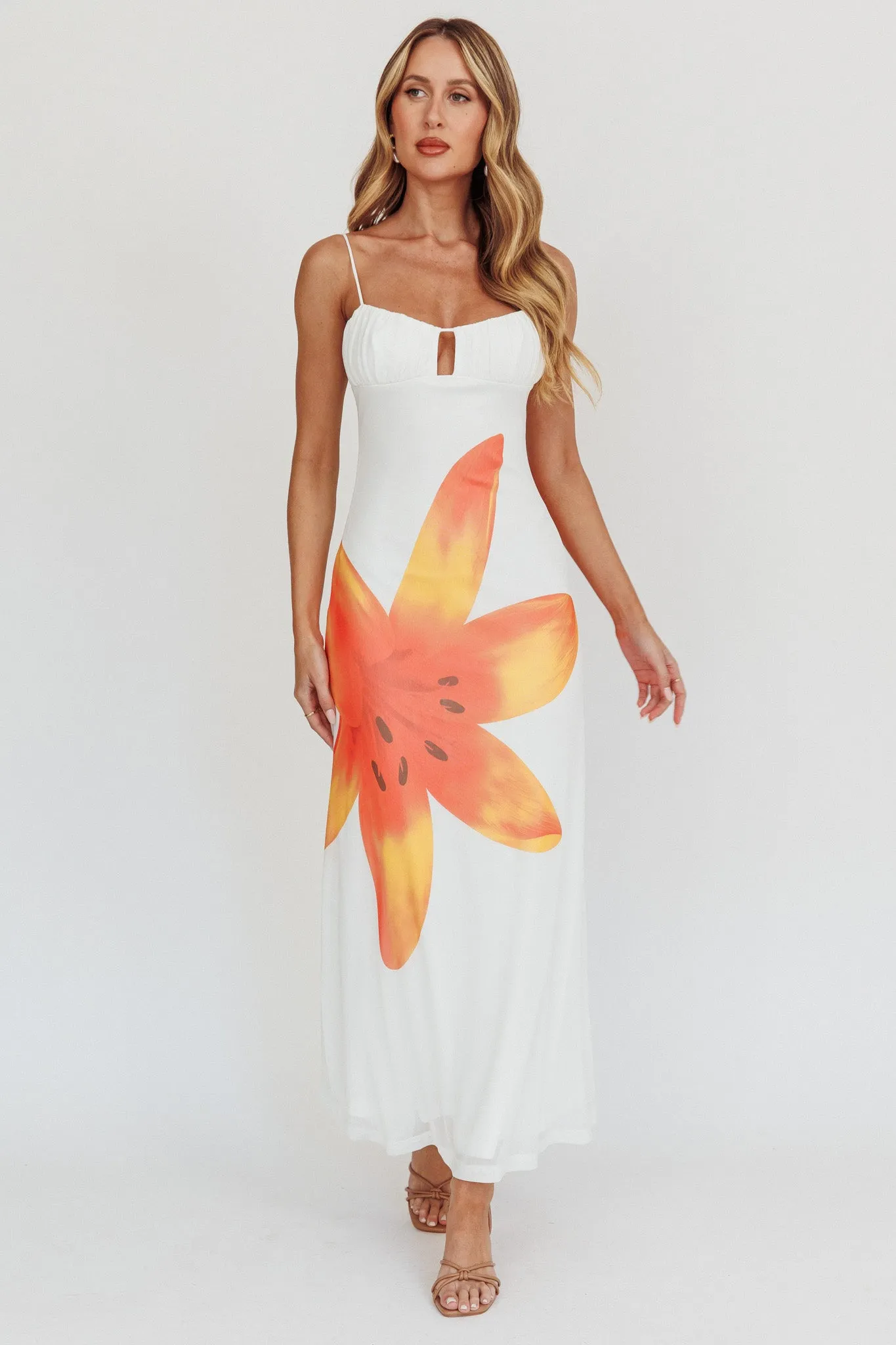 Kailua Floral Print Maxi Dress White sold by Selfie Leslie product image thumbnail 3