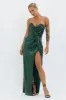 Angel Energy Strapless Sequin Maxi Dress Hunter Green sold by Selfie Leslie