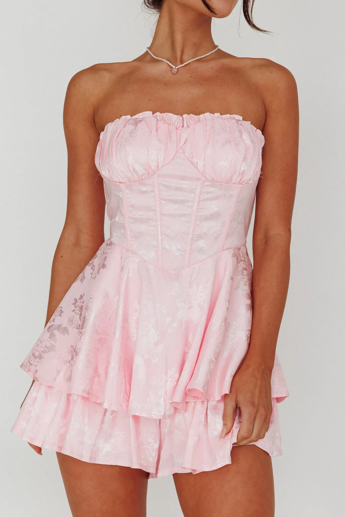 Angel Sky Gathered Bust Romper Pink sold by Selfie Leslie product image thumbnail 4