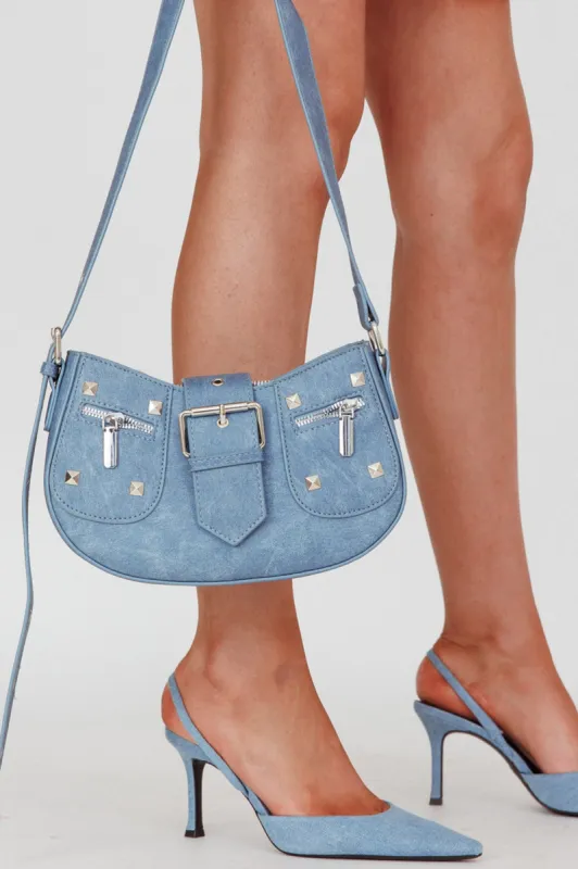 Britney Buckle Saddle Bag Denim sold by Selfie Leslie