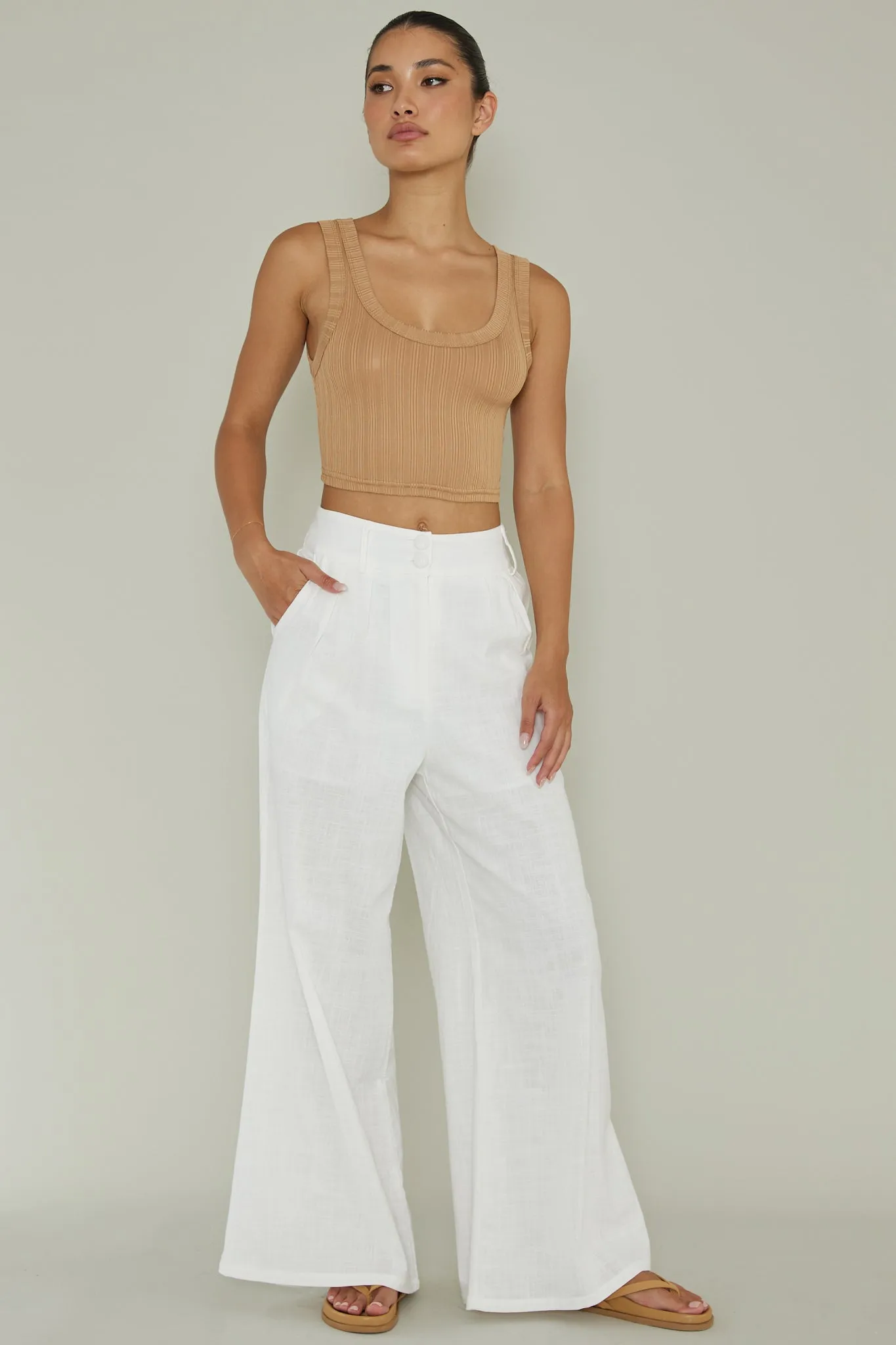 In Sync Scoop Neck Crop Top Mocha sold by Selfie Leslie product image thumbnail 3
