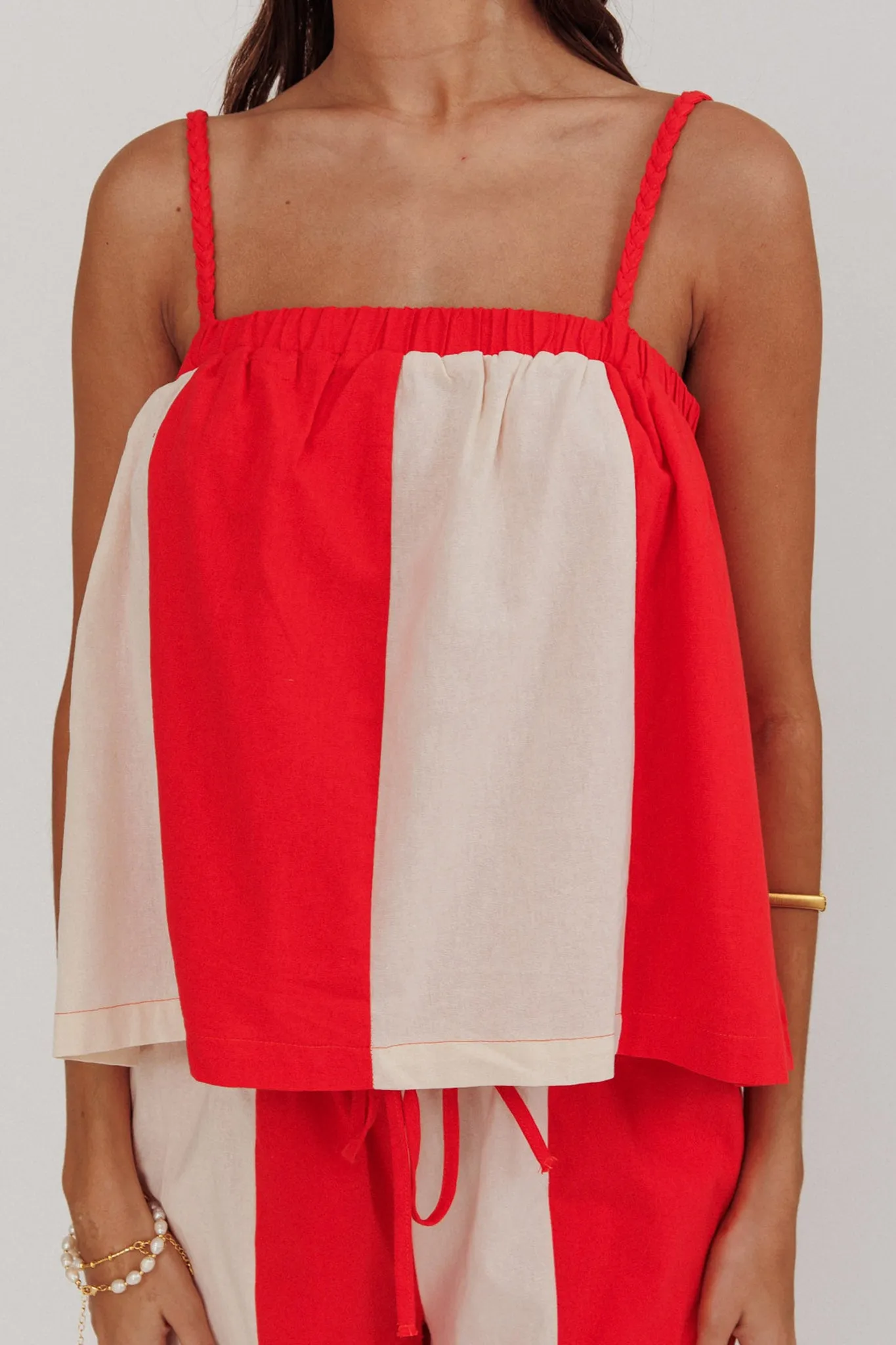 Dream Girl Braided Strap Contrast Top Tomato Red sold by Selfie Leslie product image thumbnail 4