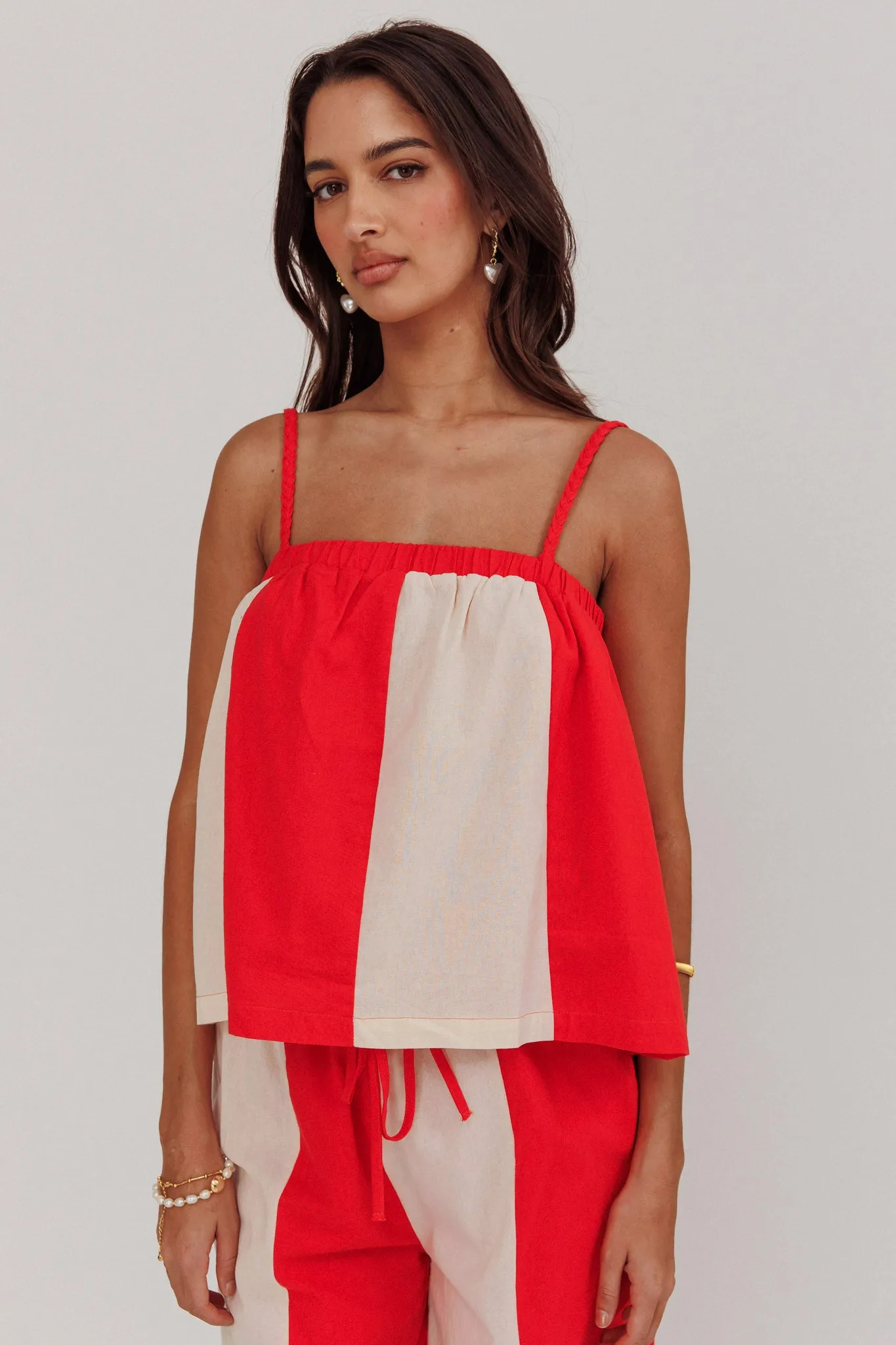 Dream Girl Braided Strap Contrast Top Tomato Red sold by Selfie Leslie product image thumbnail 5