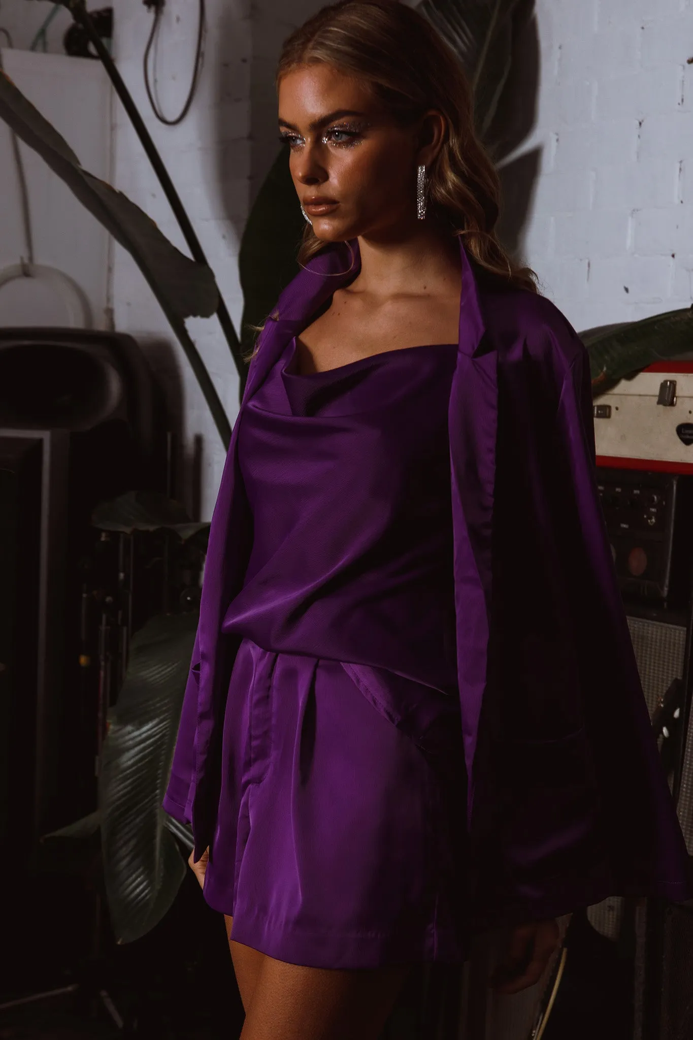 Taylah Cowl Neck Cami Top Purple sold by Selfie Leslie product image thumbnail 4