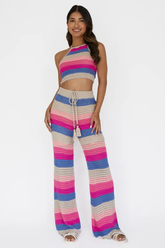 Dream Believer Crochet Pants Stripe Pink Multi sold by Selfie Leslie