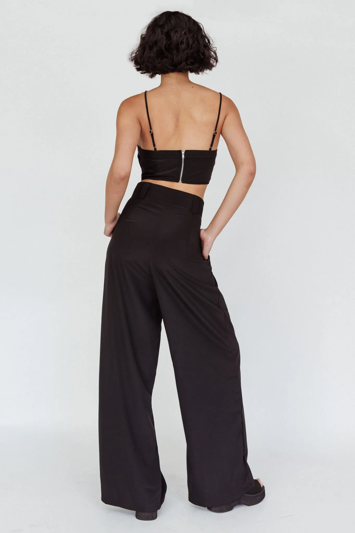 Regal Wide-Leg Mid Rise Pants Black sold by Selfie Leslie product image thumbnail 2