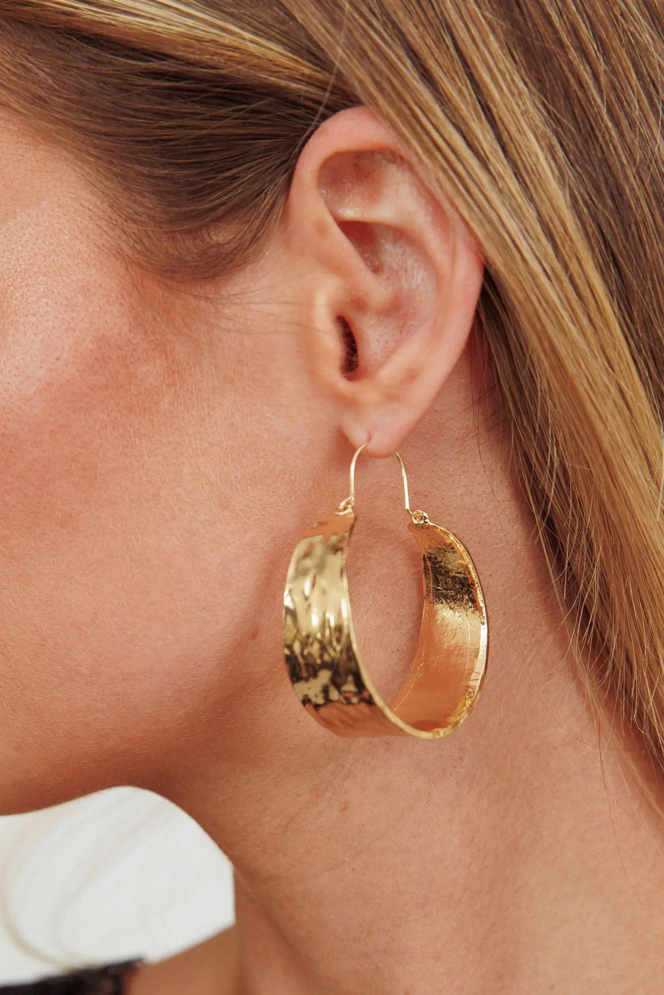 Vitality Hoop Earrings Gold sold by Selfie Leslie product image thumbnail 3