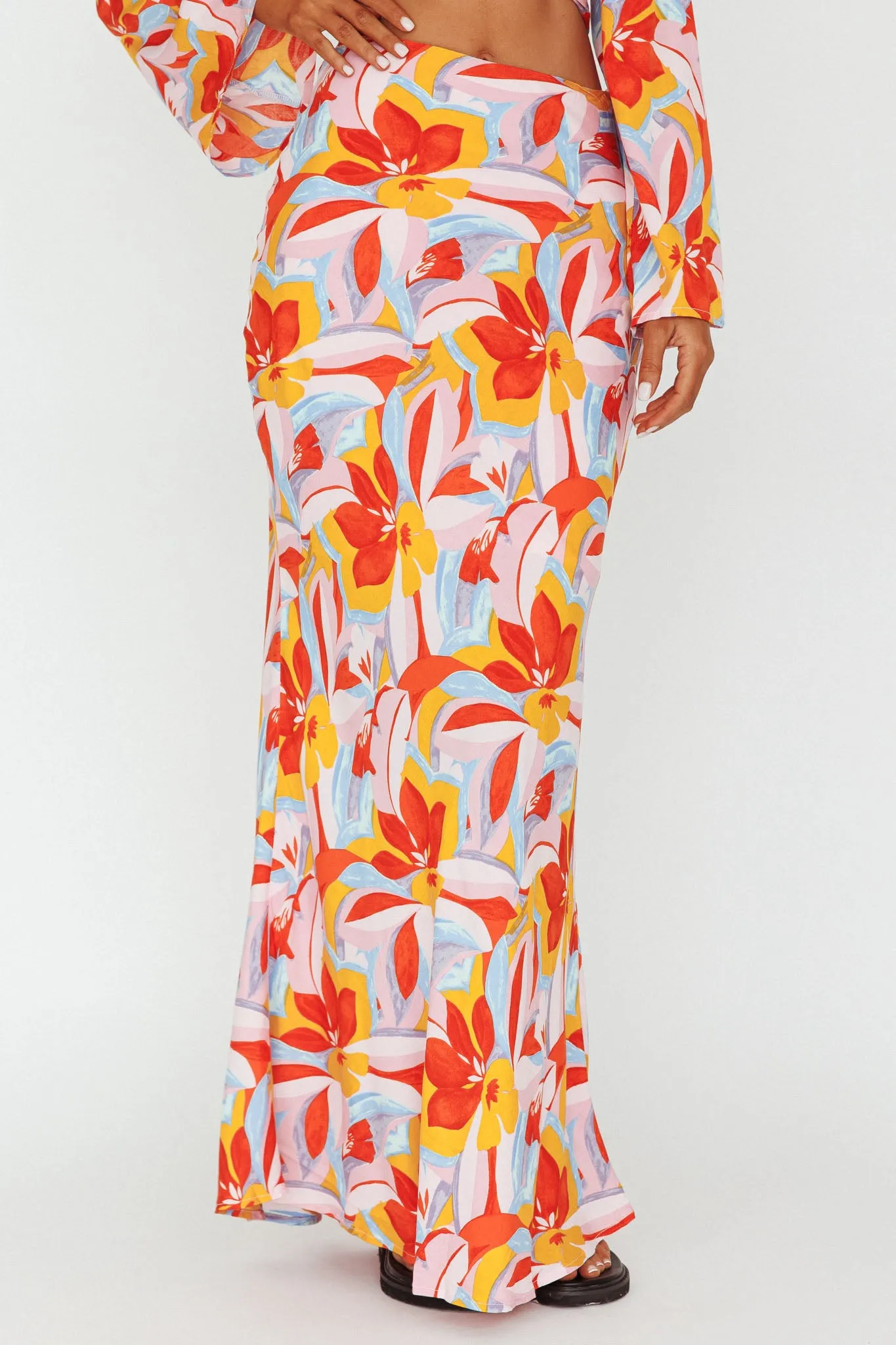 Avalo Mermaid Maxi Skirt Floral Pink sold by Selfie Leslie product image thumbnail 4