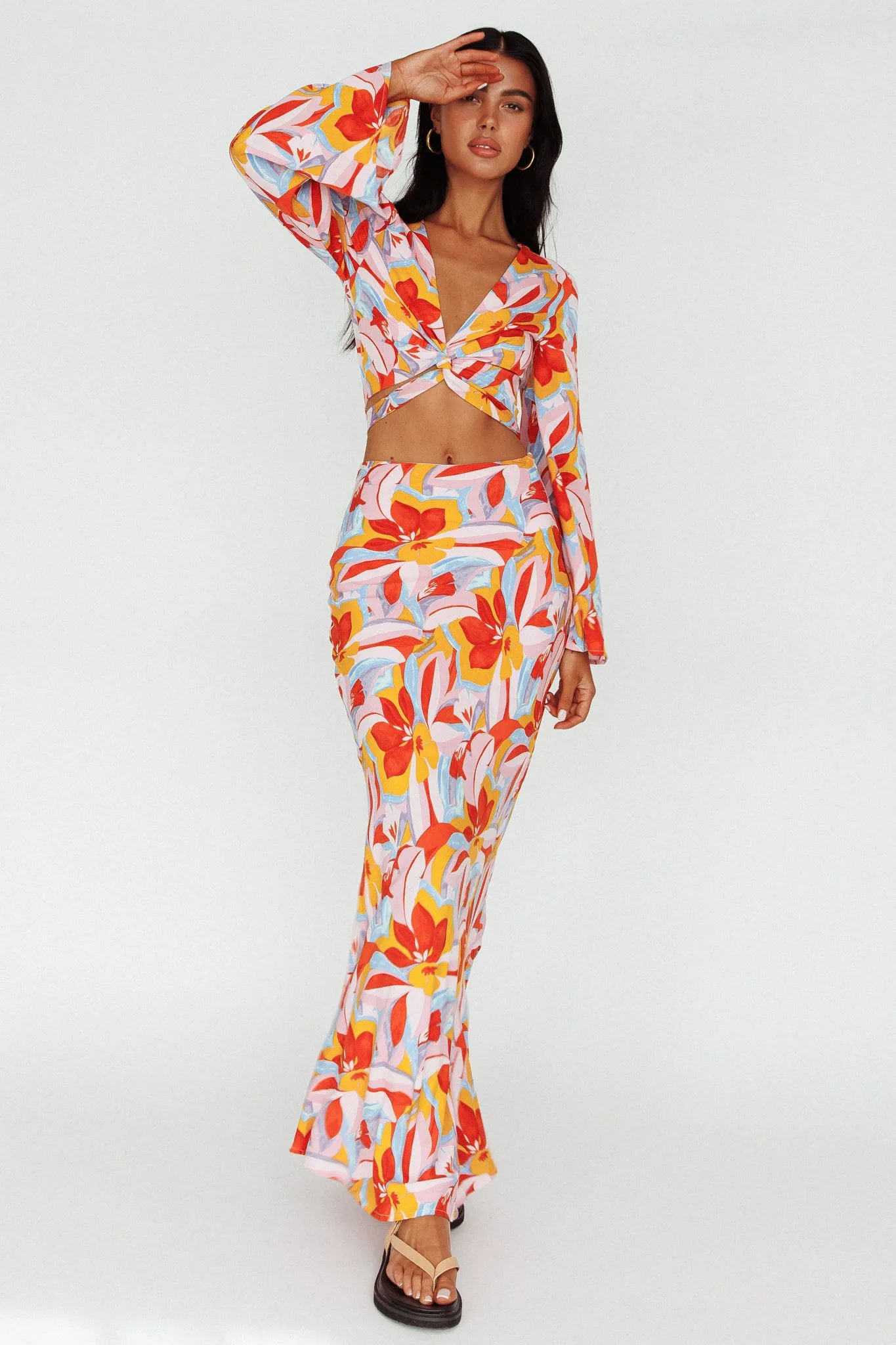 Avalo Mermaid Maxi Skirt Floral Pink sold by Selfie Leslie product image thumbnail 5