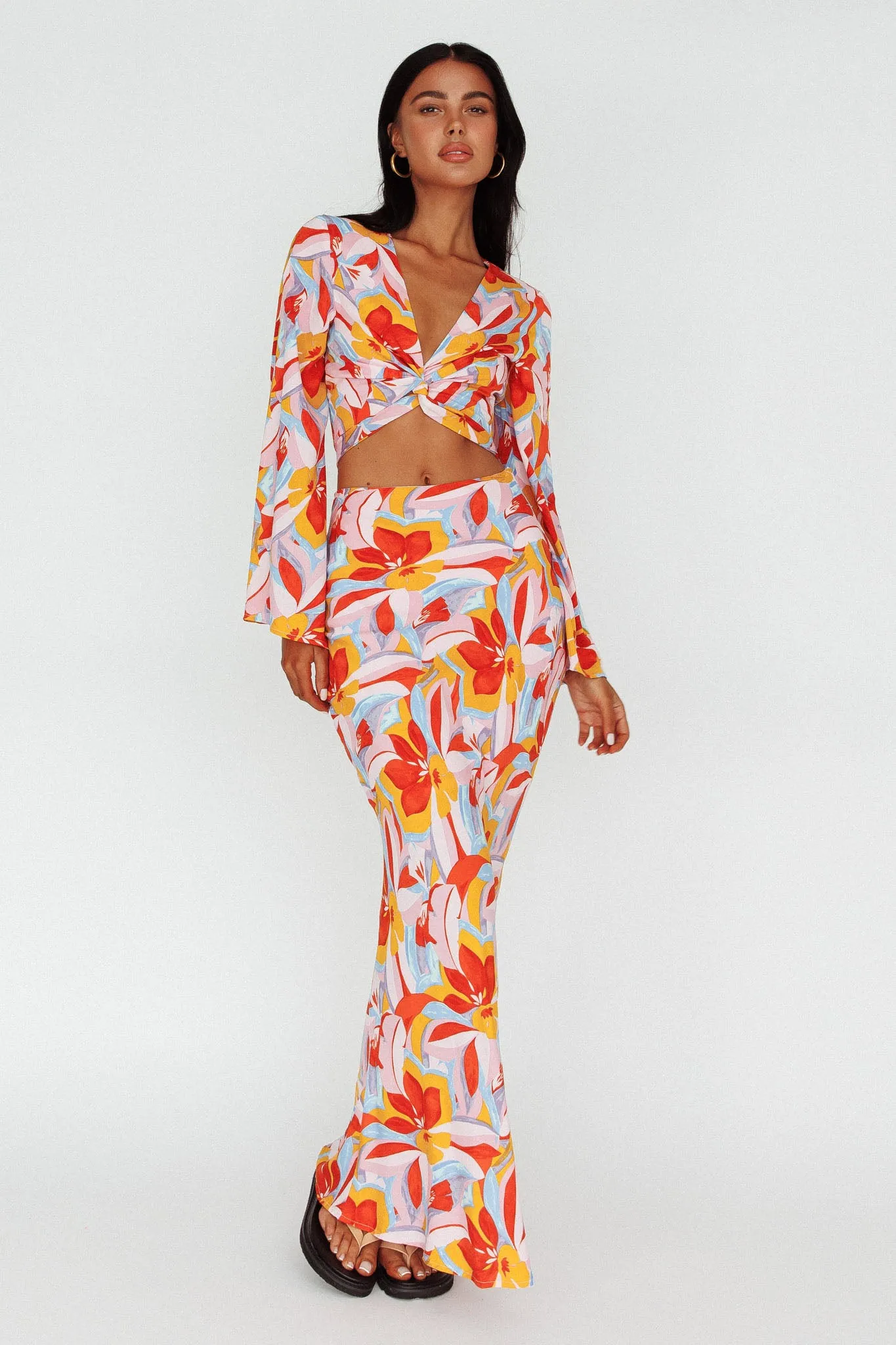 Avalo Mermaid Maxi Skirt Floral Pink sold by Selfie Leslie product image thumbnail 3