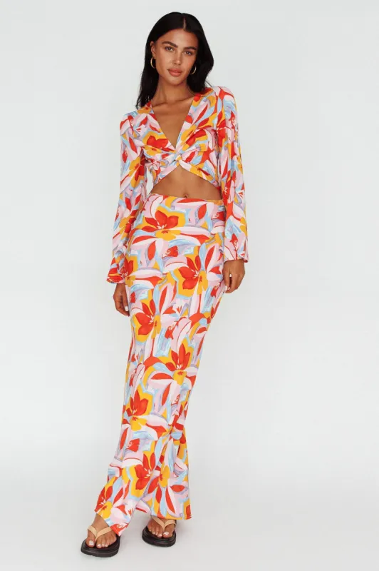 Avalo Mermaid Maxi Skirt Floral Pink sold by Selfie Leslie