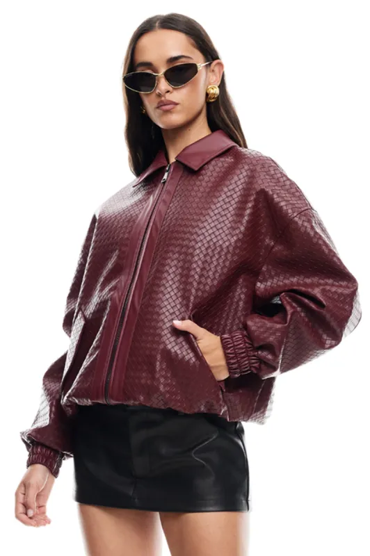 LIONESS Kenny Bomber Burgundy sold by Selfie Leslie