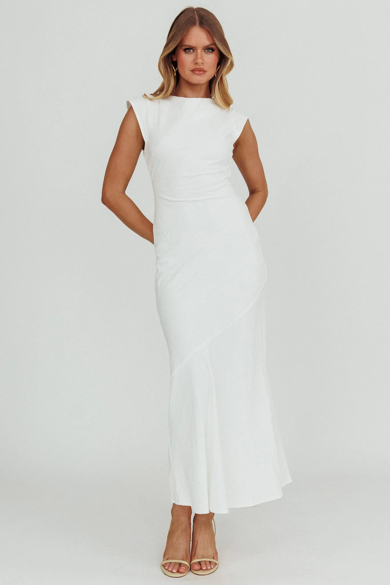 Maysa Cowl Back Maxi Dress Off White sold by Selfie Leslie product image thumbnail 3