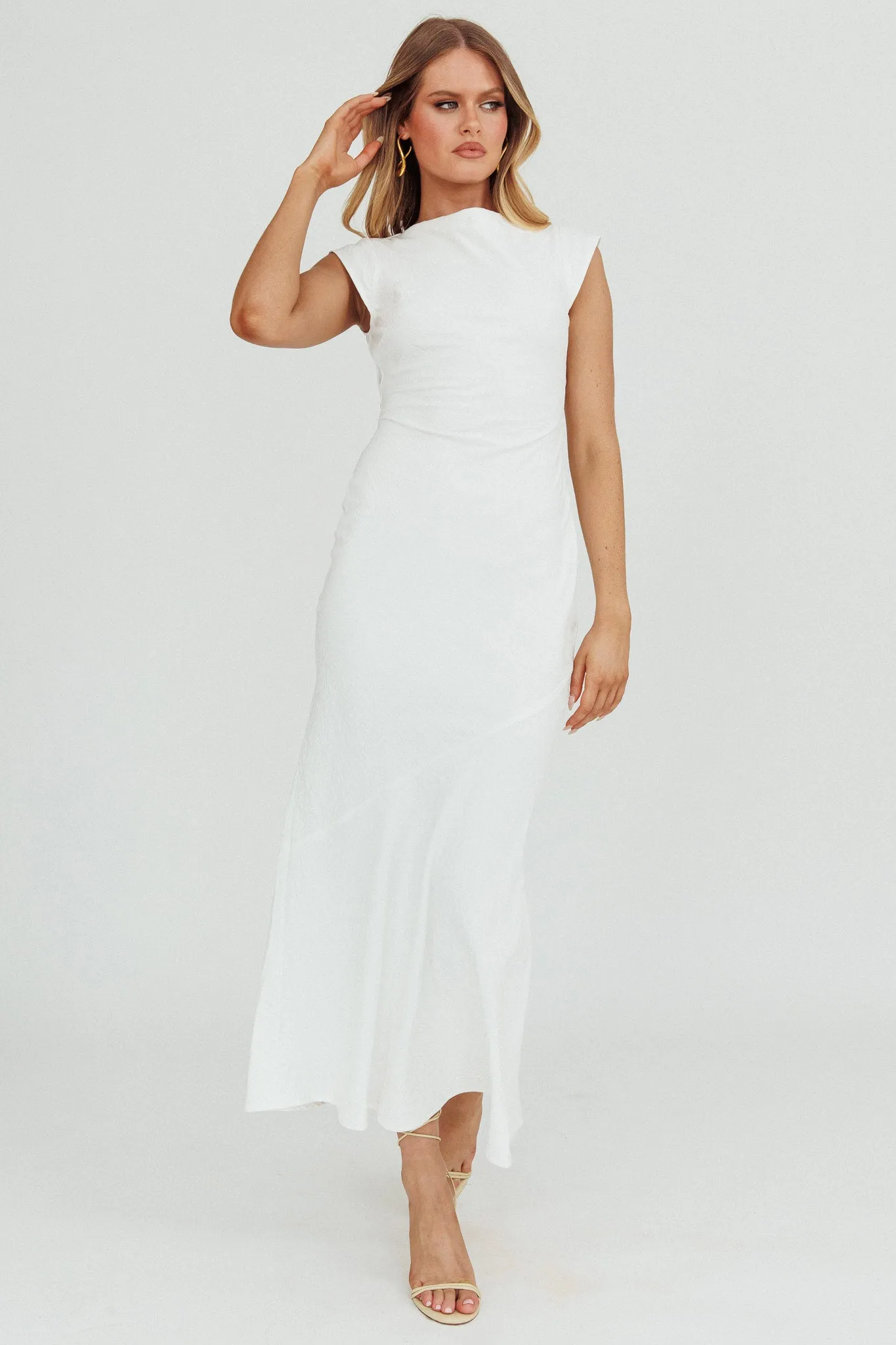 Maysa Cowl Back Maxi Dress Off White sold by Selfie Leslie product image thumbnail 5