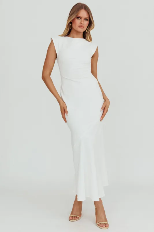 Maysa Cowl Back Maxi Dress Off White sold by Selfie Leslie