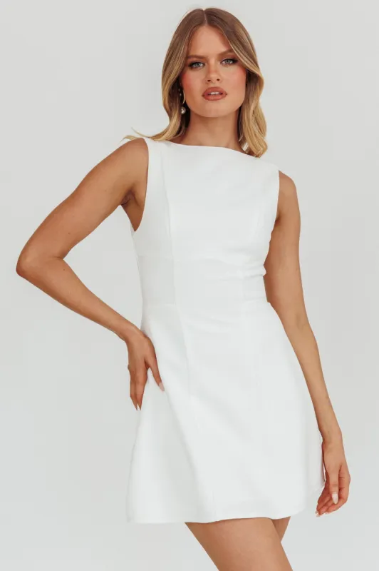 Opulent Sleeveless A-Line Mini Dress White sold by Selfie Leslie