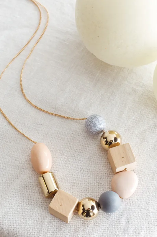 Imogen Mix Bead Necklace Pink sold by Selfie Leslie