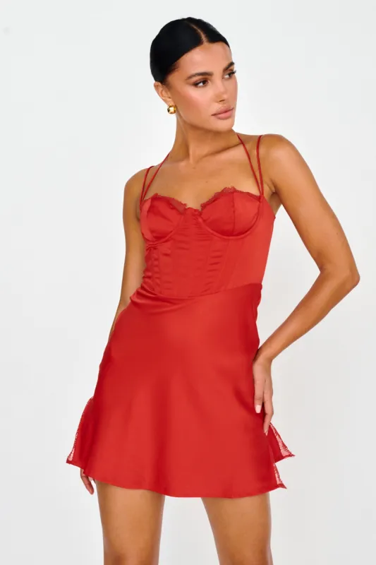 Wishing On A Star Bustier Mini Dress Red sold by Selfie Leslie