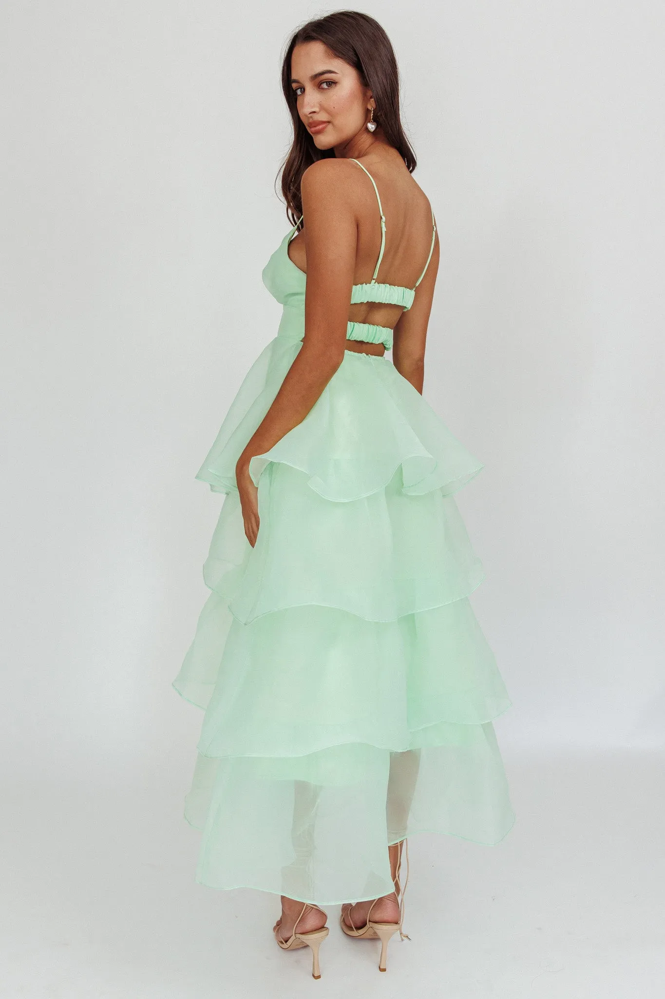 Made For You Tiered Ruffle Midi Dress Mint sold by Selfie Leslie product image thumbnail 2