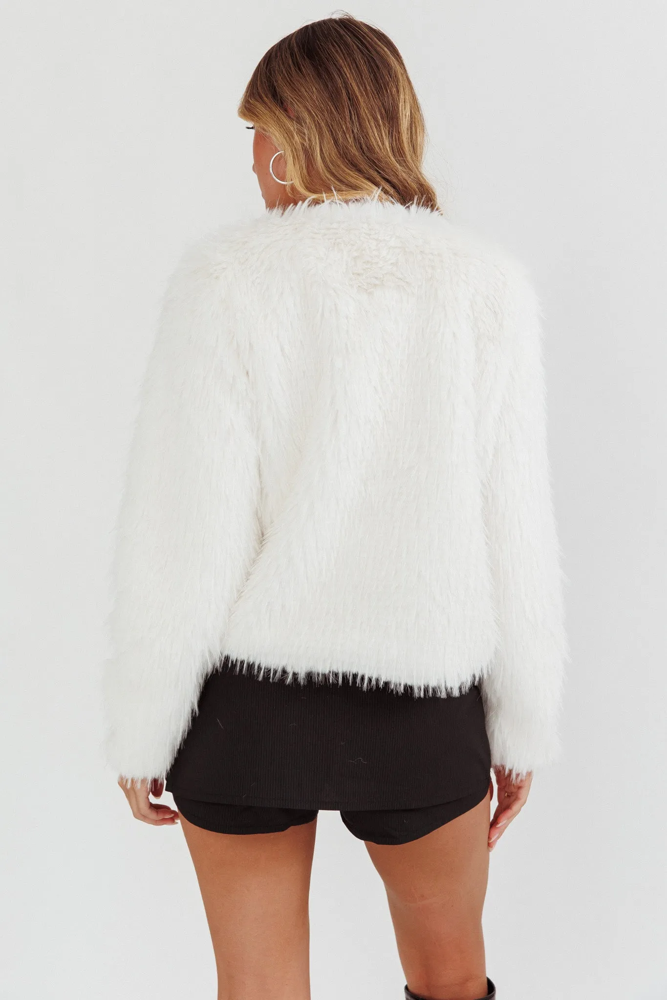 Smoky Mountains Faux Fur Jacket White sold by Selfie Leslie product image thumbnail 2