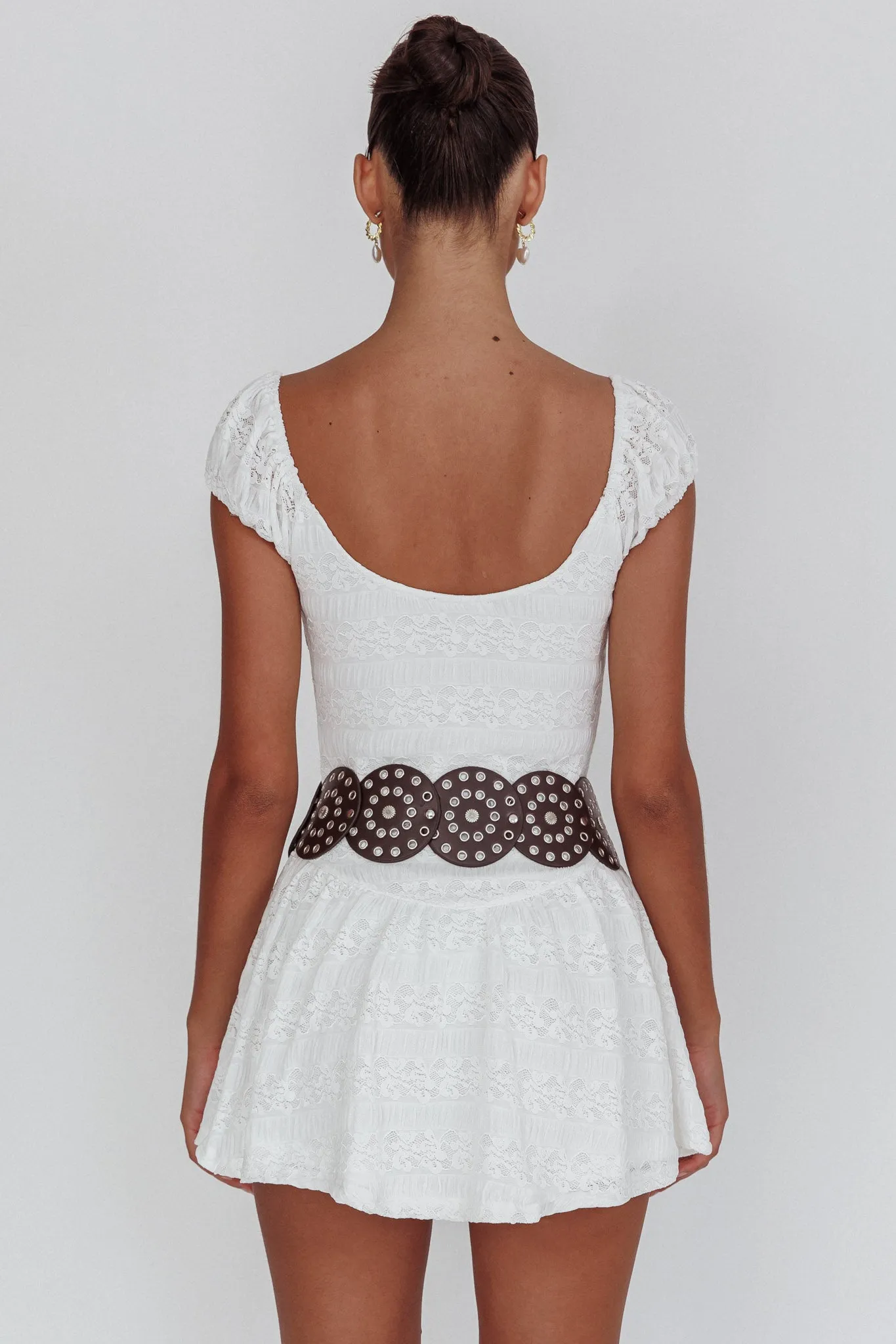 Mirela Cap Sleeve Lace Mini Dress White sold by Selfie Leslie product image thumbnail 2
