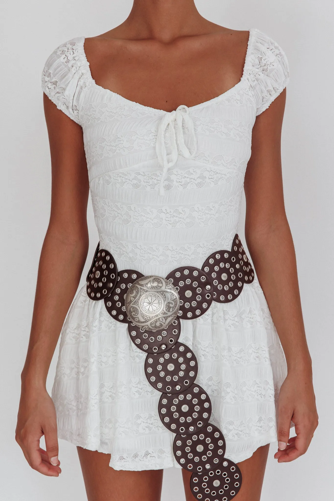 Mirela Cap Sleeve Lace Mini Dress White sold by Selfie Leslie product image thumbnail 4